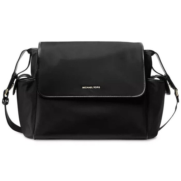 Michael Kors Signature Large Diaper Bag Travel Messenger Black New Sealed - Picture 1 of 12